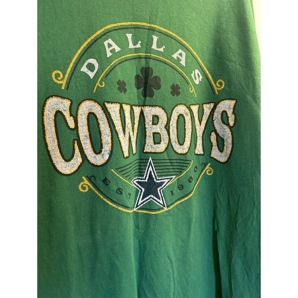 Dallas Cowboys St Patrick’s Day Green T Shirt 3XLT Big Tall NFL Tee Shamrock - Picture 11 of 13